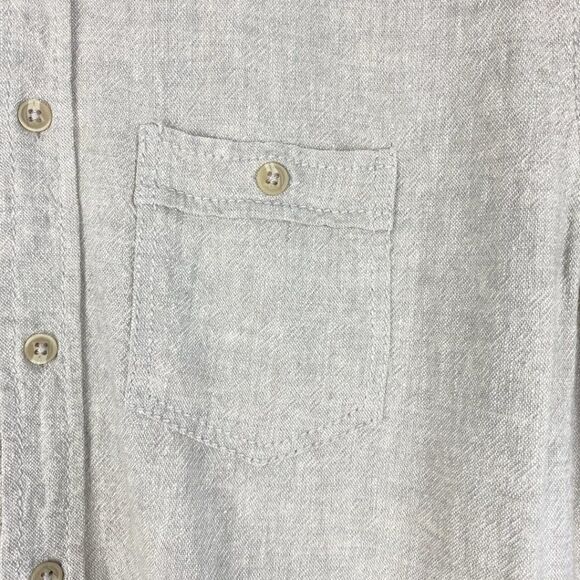 Ocean bikini Village Men's Beige Linen Blend Button Up Short Sleeve Shirt US M - Picture 6 of 8